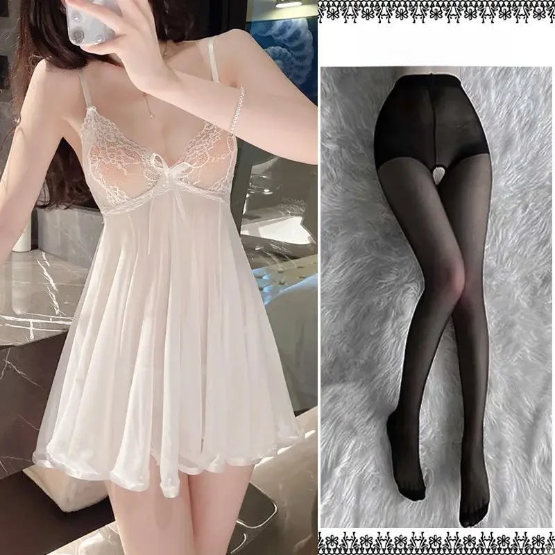 Sexy Women's Sleepwear Tank Dress Hollow Back Lingerie