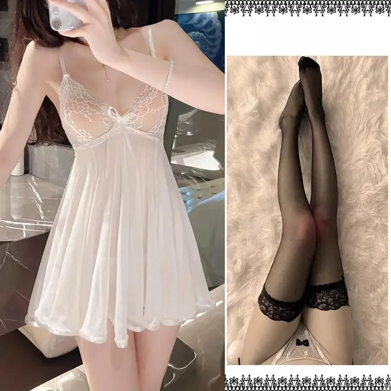 Sexy Women's Sleepwear Tank Dress Hollow Back Lingerie